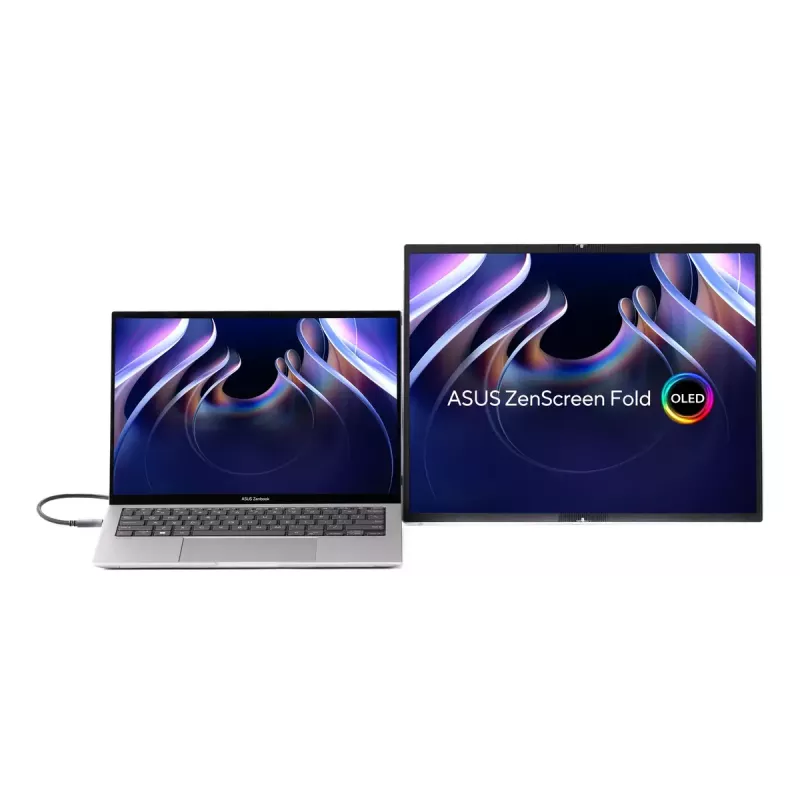 ASUS ZenScreen Fold OLED MQ17QH nešiojamas monitorius 43,9 cm (17,3 colio) 2560 x 1920 pikselių Quad HD sidabrinis