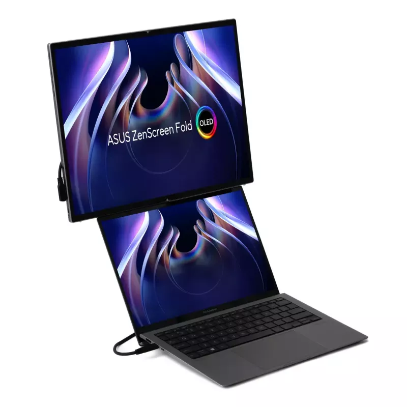 ASUS ZenScreen Fold OLED MQ17QH nešiojamas monitorius 43,9 cm (17,3 colio) 2560 x 1920 pikselių Quad HD sidabrinis