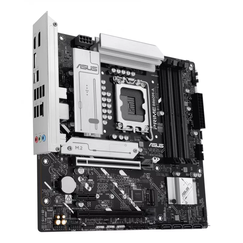 ASUS PRIME B860M-A-CSM pagrindinė plokštė — Intel B860, LGA 1851, micro ATX, DDR5, 4 DIMM, 256 GB, 2.5 Gb Ethernet, 4x SATA III, M.2, 1x PCIe x16
