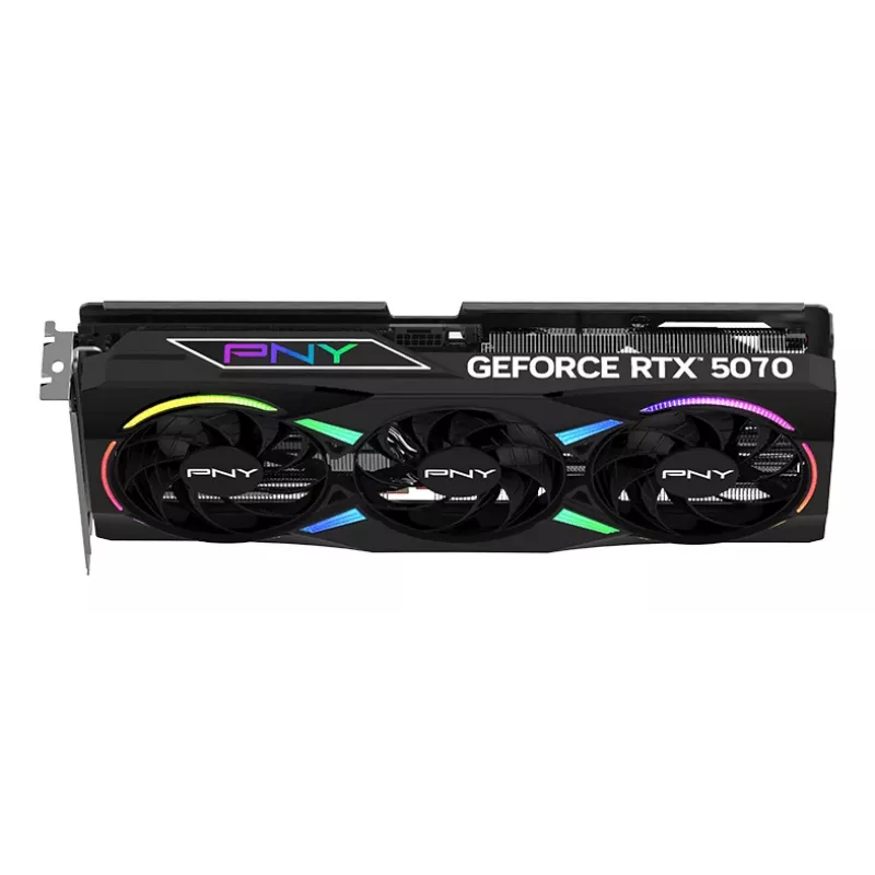 PNY GeForce RTX 5070 12GB ARGB Overclocked Triple Fan – 12GB GDDR7 – DisplayPort 2.1b / HDMI 2.1b