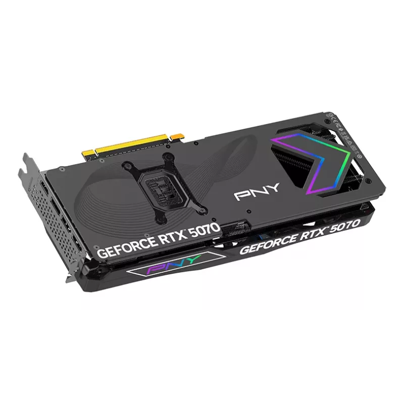 PNY GeForce RTX 5070 12GB ARGB Overclocked Triple Fan – 12GB GDDR7 – DisplayPort 2.1b / HDMI 2.1b