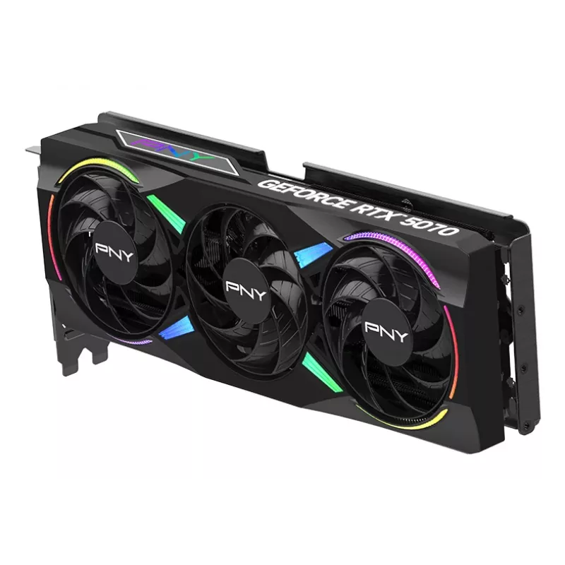 PNY GeForce RTX 5070 12GB ARGB Overclocked Triple Fan – 12GB GDDR7 – DisplayPort 2.1b / HDMI 2.1b