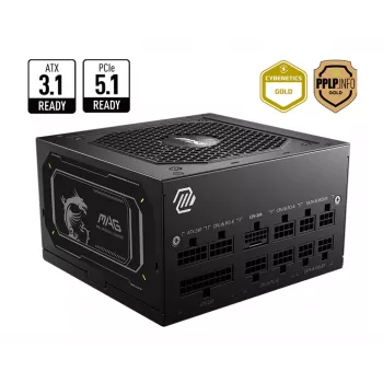 MSI MAG A850GL PCIE5 II maitinimo blokas 850 W 20+4 pin ATX ATX Juoda