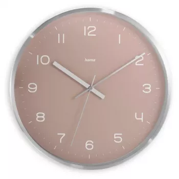Radijo valdomas laikrodis Hama Fiji Circle Pink Silver, baterija AA