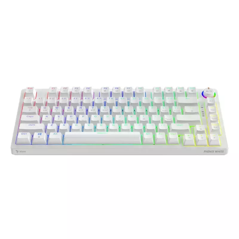 Gaming klaviatūra Savio Phenix WHITE GAT YELLOW USB Bluetooth QWERTY