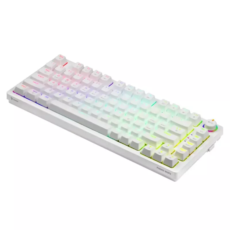 Gaming klaviatūra Savio Phenix WHITE GAT YELLOW USB Bluetooth QWERTY