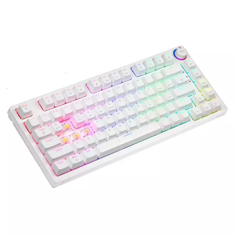 Gaming klaviatūra Savio Phenix WHITE GAT YELLOW USB Bluetooth QWERTY