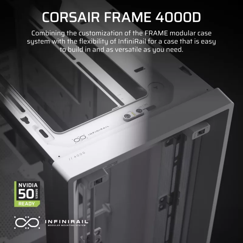 CORSAIR FRAME 4000D White vidutinis bokštinis korpusas
