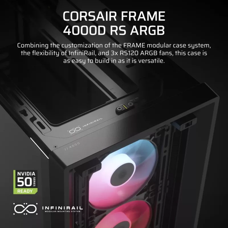 Korpusas CORSAIR FRAME 4000D RS ARGB Midi Tower Juodas