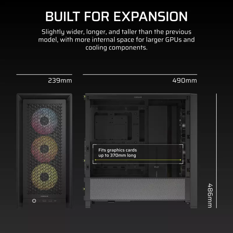 Korpusas CORSAIR FRAME 4000D RS ARGB Midi Tower Juodas