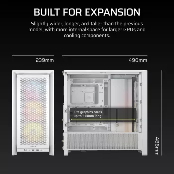 CORSAIR FRAME 4000D RS ARGB White - vidutinis bokštinis kompiuterio korpusas