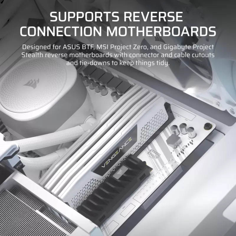 CORSAIR FRAME 4000D RS ARGB White - vidutinis bokštinis kompiuterio korpusas