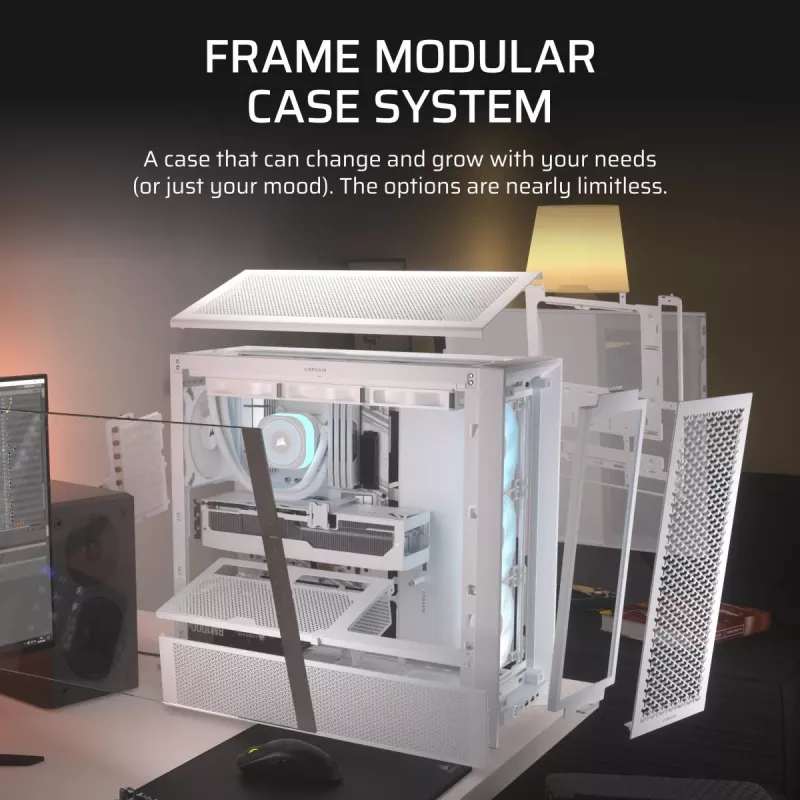 CORSAIR FRAME 4000D RS ARGB White - vidutinis bokštinis kompiuterio korpusas