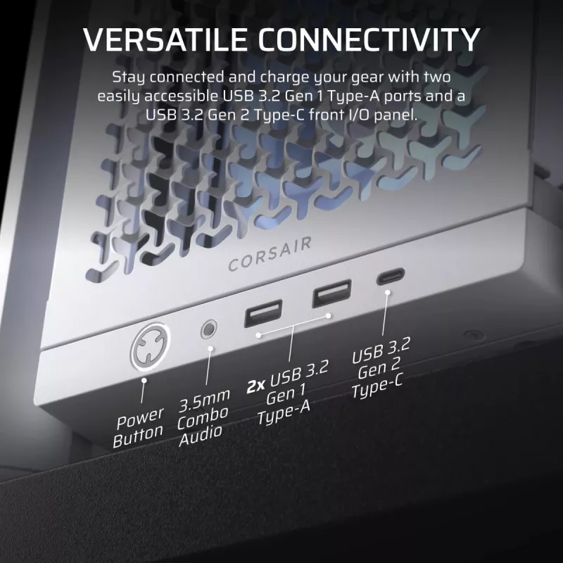 CORSAIR FRAME 4000D RS ARGB White - vidutinis bokštinis kompiuterio korpusas