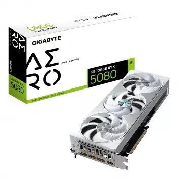 GIGABYTE GeForce RTX 5080 AERO OC SFF 16G vaizdo plokštė - 16 GB GDDR7, 256 bit, PCI-E 5.0, 2730 MHz dažnis, 3x DisplayPort, 1x HDMI, GV-N5080AERO OC-16GD