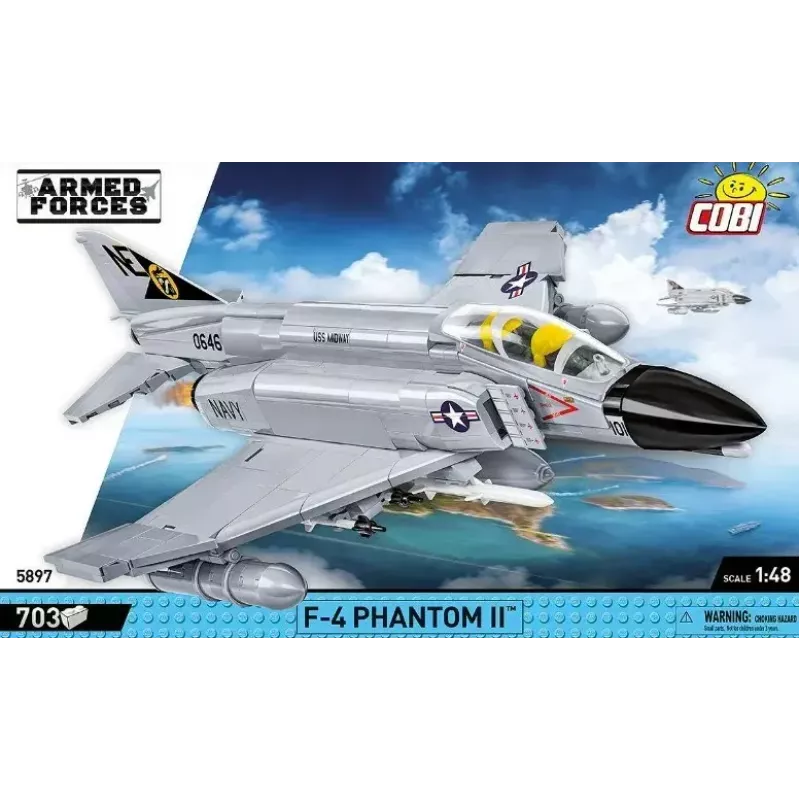 Cobi Blocks Armed Force F-4 Phantom II modelis 703 dalių konstravimo rinkinys