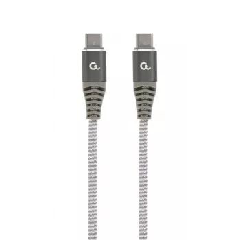 GEMBIRD Premium 100W Type-C Power Delivery (PD) Įkrovimo ir Duomenų Laidas, 1,5 m - Pilka
