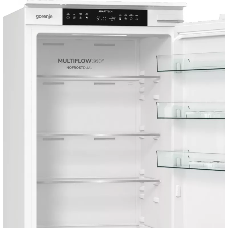 Šaldytuvas-šaldiklis Gorenje NRKI519E41 BK070, 284 L, SN-N, 6 kg/24h, E, Fresh Zone, Baltas