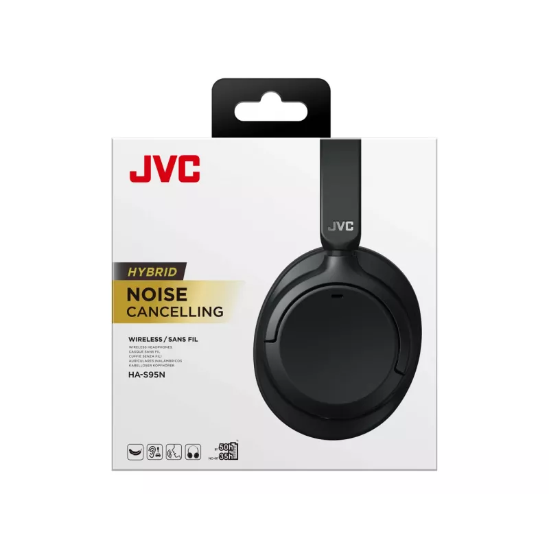 Ausinės JVC HA-S95N laidinės ir belaidės, juodos