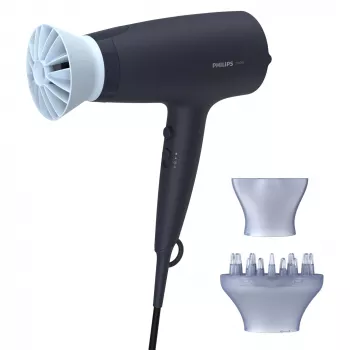 Philips 3000 serijos BHD360/20 plaukų džiovintuvas, DC, tamsiai mėlynas, pakabinimo kilpa, 1,8 m, 2100 W, 220-240 V