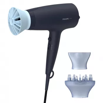 Philips 3000 serijos BHD360/20 plaukų džiovintuvas, DC, tamsiai mėlynas, pakabinimo kilpa, 1,8 m, 2100 W, 220-240 V
