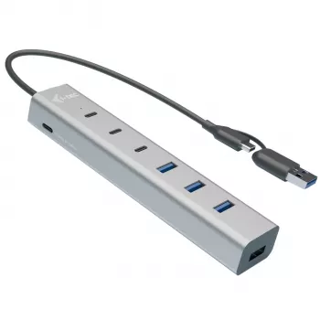 i-tec USB-C/USB-A Įkrovimo Metal HUB 7 prievadų (3x USB-C, 4x USB-A)