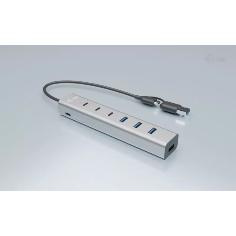 i-tec USB-C/USB-A Įkrovimo Metal HUB 7 prievadų (3x USB-C, 4x USB-A)