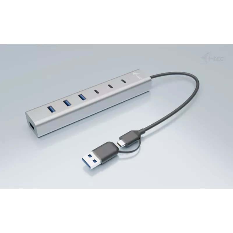 i-tec USB-C/USB-A Įkrovimo Metal HUB 7 prievadų (3x USB-C, 4x USB-A)
