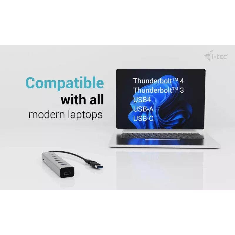 i-tec USB-C/USB-A Įkrovimo Metal HUB 7 prievadų (3x USB-C, 4x USB-A)