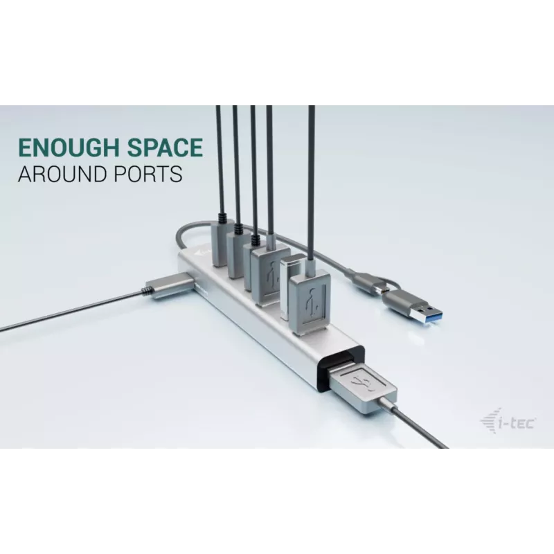 i-tec USB-C/USB-A Įkrovimo Metal HUB 7 prievadų (3x USB-C, 4x USB-A)