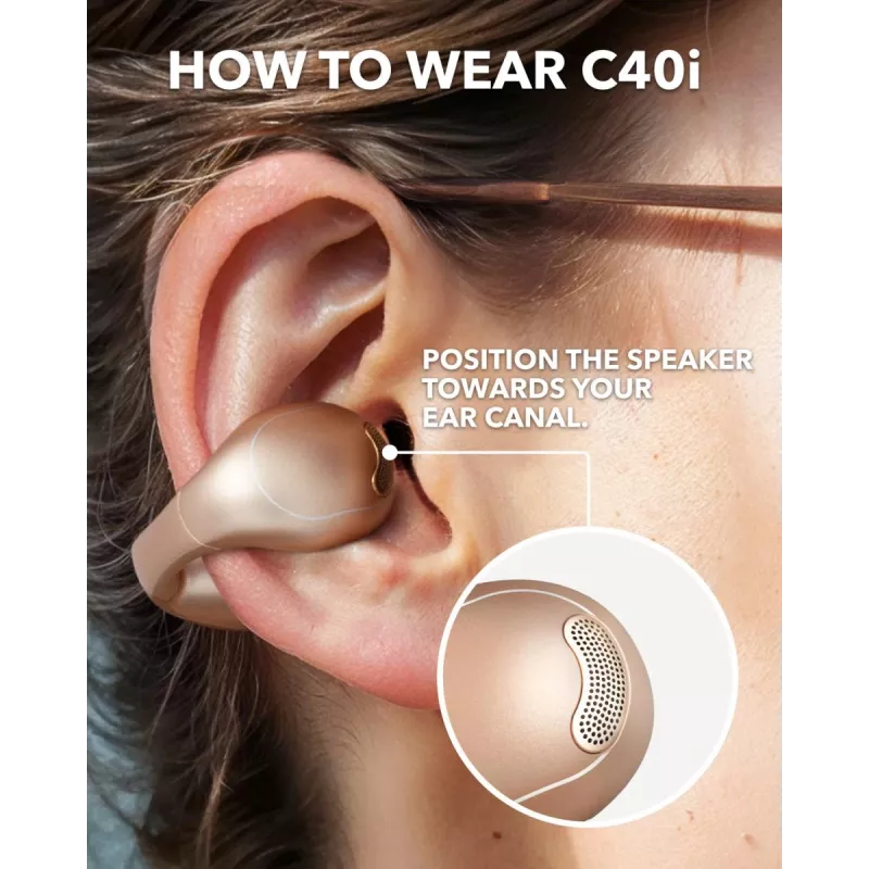Anker Soundcore C40i atviro tipo belaidės ausinės, Desert Bronze spalvos