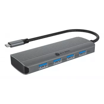 ICY BOX IB-DK4022a-CPD Laidinė USB 3.2 Gen 1 (3.1 Gen 1) Type-C stotelė, aliuminis, sidabrinė