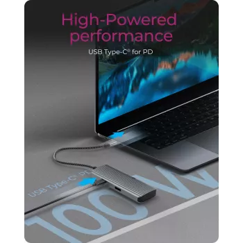 ICY BOX IB-DK4022a-CPD Laidinė USB 3.2 Gen 1 (3.1 Gen 1) Type-C stotelė, aliuminis, sidabrinė