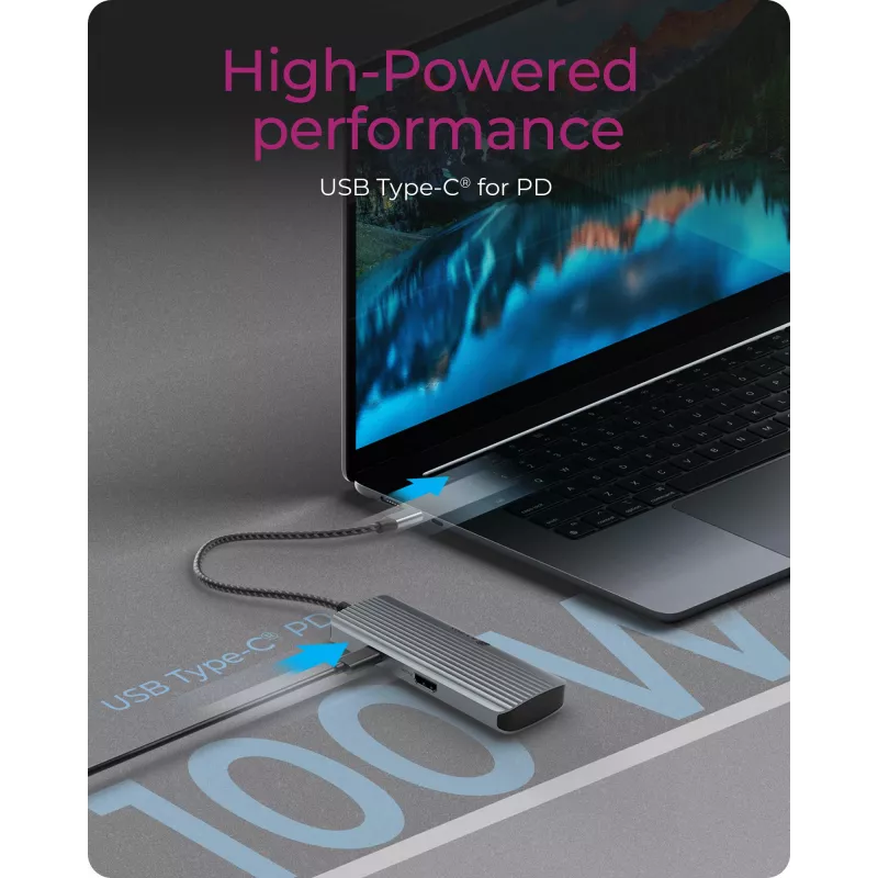 ICY BOX IB-DK4022a-CPD Laidinė USB 3.2 Gen 1 (3.1 Gen 1) Type-C stotelė, aliuminis, sidabrinė