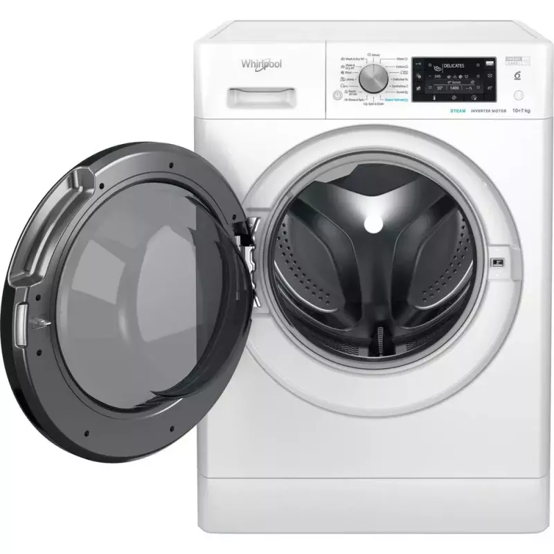 Whirlpool FFWDD1076258B skalbyklė su džiovykle Laisvai pastatoma Pakrovimas iš priekio Balta