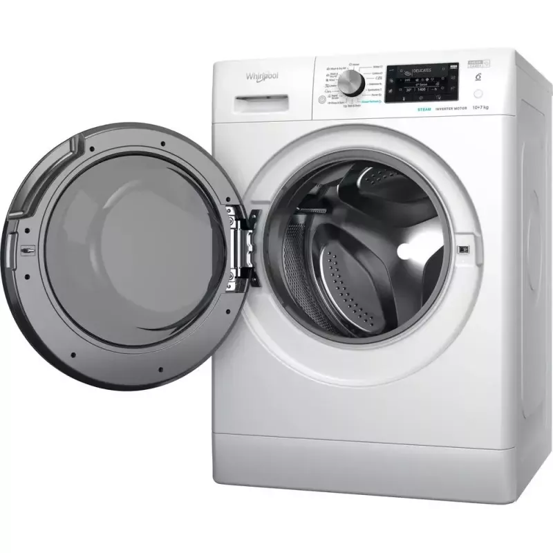 Whirlpool FFWDD1076258B skalbyklė su džiovykle Laisvai pastatoma Pakrovimas iš priekio Balta