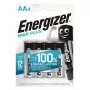 Vienkartinė baterija Energizer Max Plus AA, šarminė, 1,5 V, didelės talpos, 4 vnt., lizdinė pakuotė