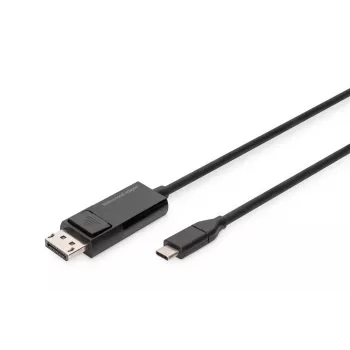 DIGITUS USB Type-C į DisplayPort dvikryptis adapterio kabelis, 2 m, juodas, 8K 30 Hz