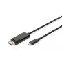 DIGITUS USB Type-C į DisplayPort dvikryptis adapterio kabelis, 2 m, juodas, 8K 30 Hz
