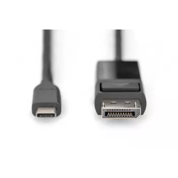 DIGITUS USB Type-C į DisplayPort dvikryptis adapterio kabelis, 2 m, juodas, 8K 30 Hz