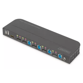 DIGITUS KVM jungiklis 4x1 DP DP/HDMI Out USB 4Kx2K 60Hz