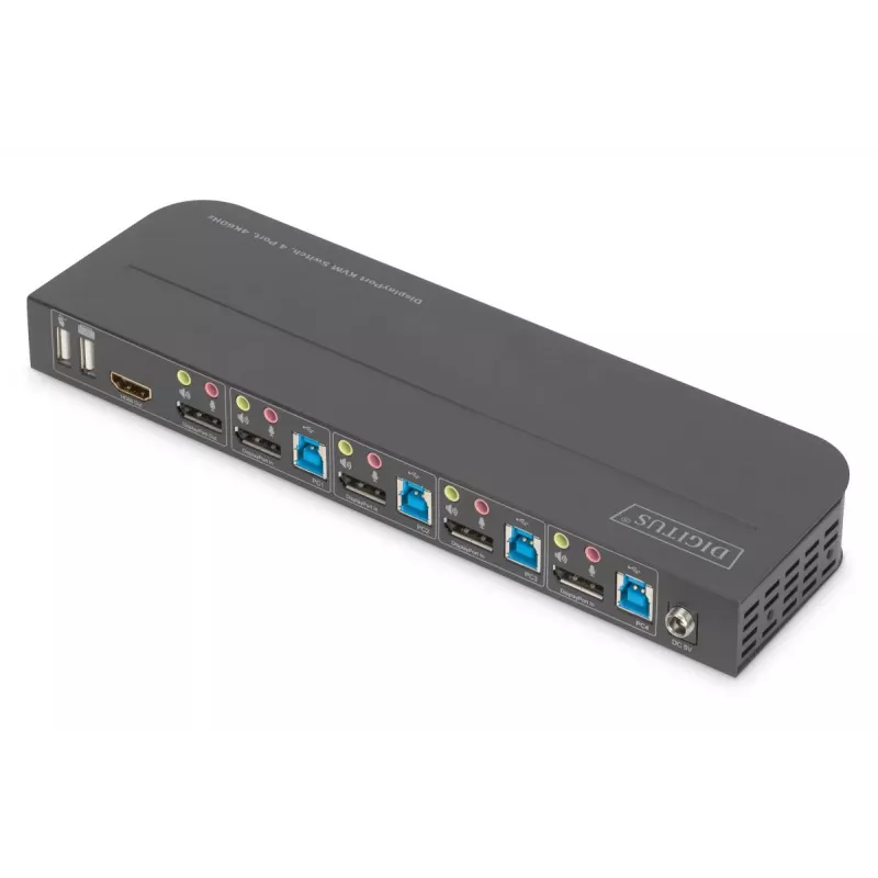 DIGITUS KVM jungiklis 4x1 DP DP/HDMI Out USB 4Kx2K 60Hz