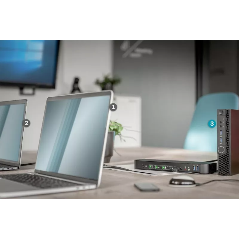 DIGITUS KVM jungiklis 4x1 DP DP/HDMI Out USB 4Kx2K 60Hz