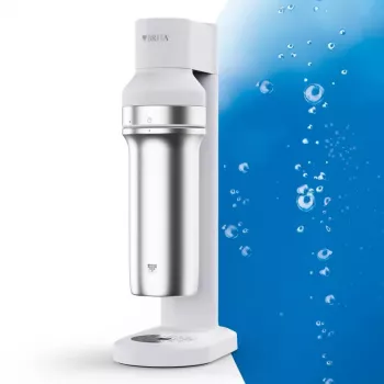 BRITA Carbonator 1046730 Baltas – kompaktiškas gazuoto vandens aparatas su 2 stikliniais buteliais