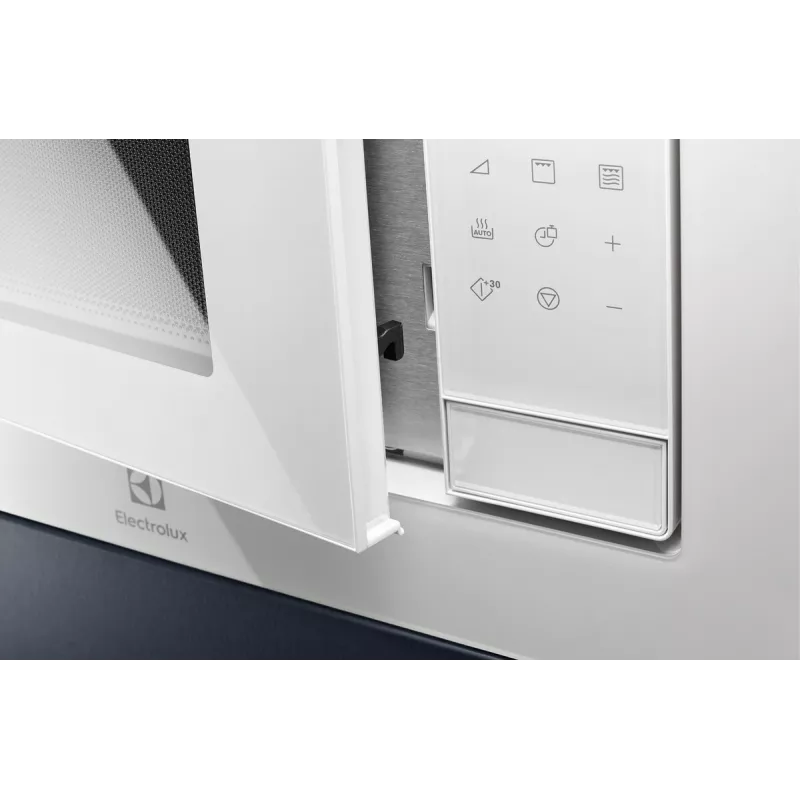 Solo mikrobangų krosnelė Electrolux LMS2203EMX — 700 W, 20 L, nerūdijantis plienas/juoda, įmontuojama (56×35×38 cm)
