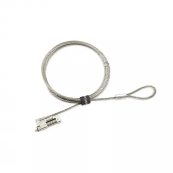 Kensington Slim NanoSaver 2.0 EQ kombinacinis nešiojamojo kompiuterio spyna, 1,8 m, nerūdijantis plienas, cinko plienas, sidabrinė