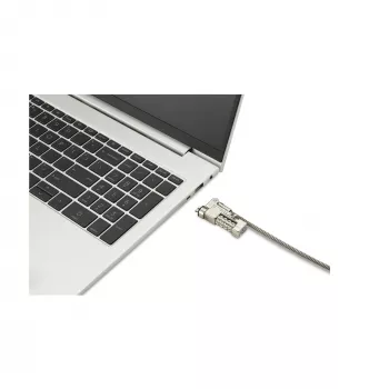 Kensington Slim NanoSaver 2.0 EQ kombinacinis nešiojamojo kompiuterio spyna, 1,8 m, nerūdijantis plienas, cinko plienas, sidabrinė