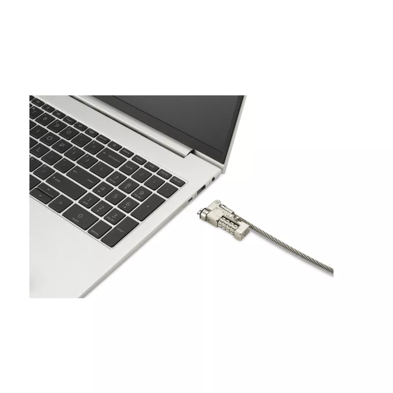 Kensington Slim NanoSaver 2.0 EQ kombinacinis nešiojamojo kompiuterio spyna, 1,8 m, nerūdijantis plienas, cinko plienas, sidabrinė
