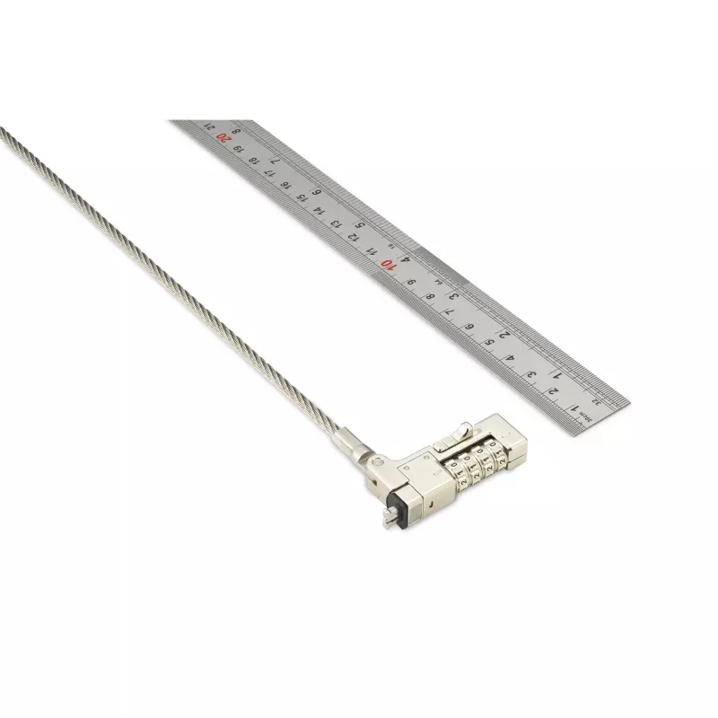 Kensington Slim NanoSaver 2.0 EQ kombinacinis nešiojamojo kompiuterio spyna, 1,8 m, nerūdijantis plienas, cinko plienas, sidabrinė