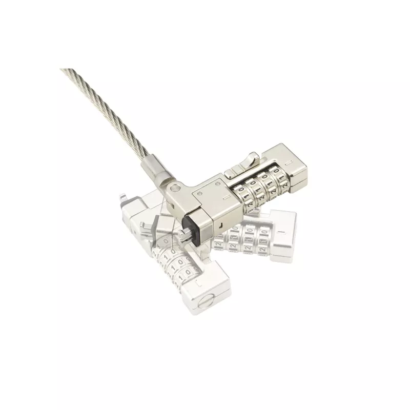 Kensington Slim NanoSaver 2.0 EQ kombinacinis nešiojamojo kompiuterio spyna, 1,8 m, nerūdijantis plienas, cinko plienas, sidabrinė